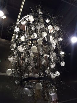 Black and white chandelier